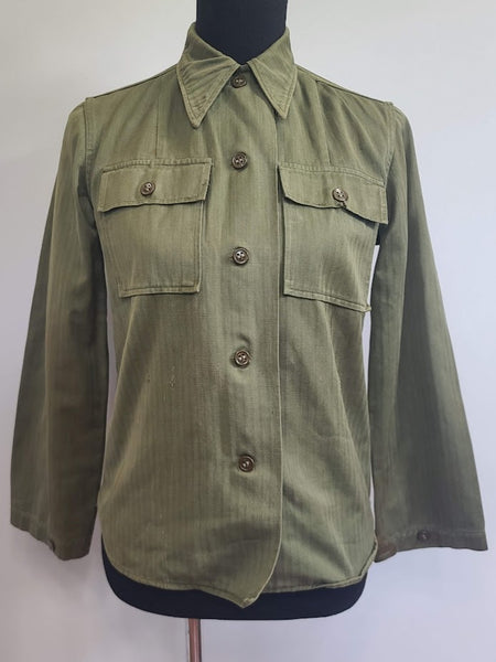 Original WWII Women's HBT Uniform Shirt (Size S) WAC, Nurse, ANC