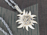 Edelweiss Flower Carved Bone Necklace