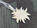 Edelweiss Flower Carved Bone Necklace