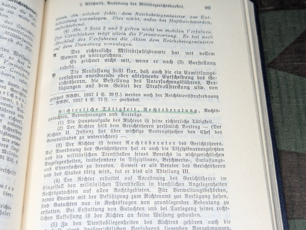 German Military Criminal Law Book 1937 Teil 1