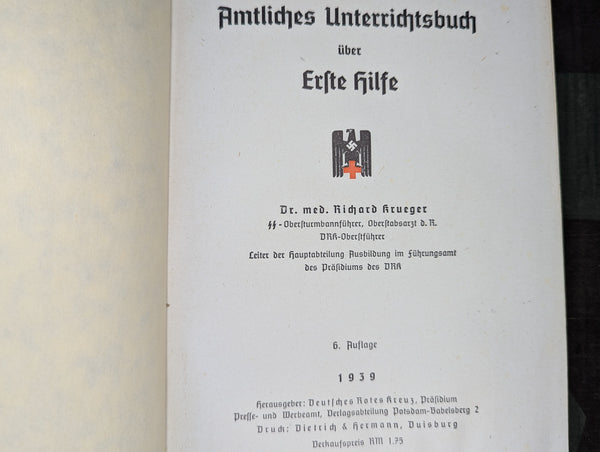 DRK Erste Hilfe First Aid Book 1939