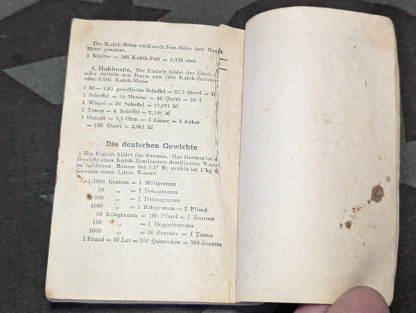 Wehrmacht 1945 Merkbuch Pocket Calendar Book AS-IS