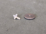 Tiny Cross Pin Screw Back (Chaplain?)
