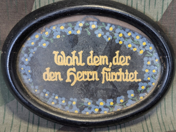 German Home Kitsch Decor Sign "Blessed is he who fears the Lord"