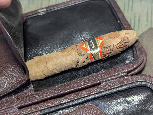 Leather Cigar Case With Cutter and One Very Tired Cigar