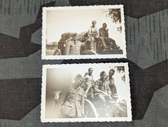 Pair of Photos Of Wehrmacht Soldiers on Wagon
