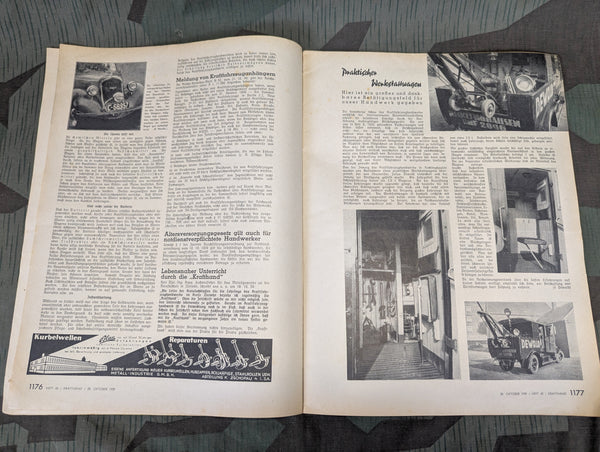 Kraftfahrzeug Handwerk Heft 43 28 Oktober 1939 Krafthand