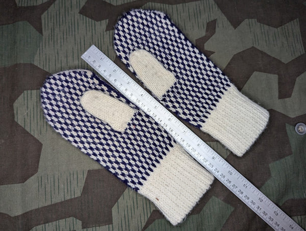 White and Blue Snowflake Mittens