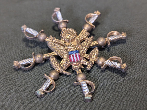 Celluloid Army Eagle and Sword Sweetheart Pin