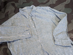 German Civilian Shirt Green and White Check 44" Chest
