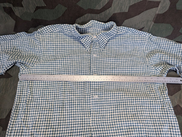 German Civilian Shirt Green and White Check 44" Chest