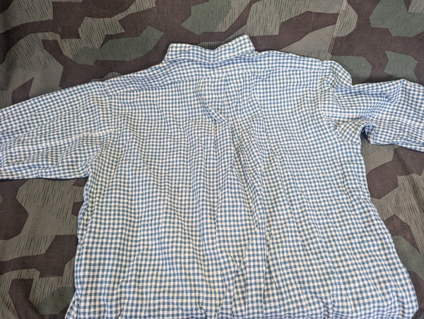 German Civilian Shirt Green and White Check 44" Chest