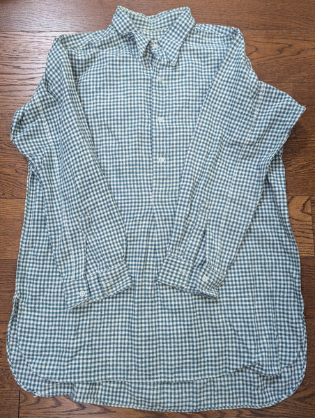 German Civilian Shirt Green and White Check 44" Chest