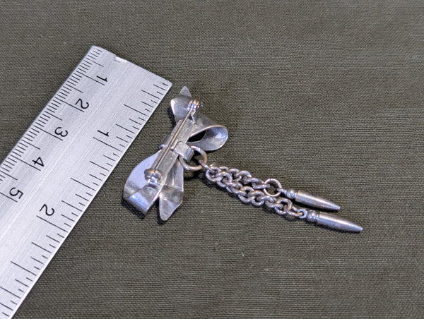 Sweetheart Bow Pin with Bullet Charms