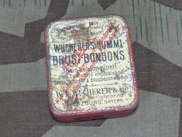 WWI German Gummy Cough Drops Tin Multi Lingual