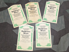 Lot of 5 Baldrian Wein Paper Labels