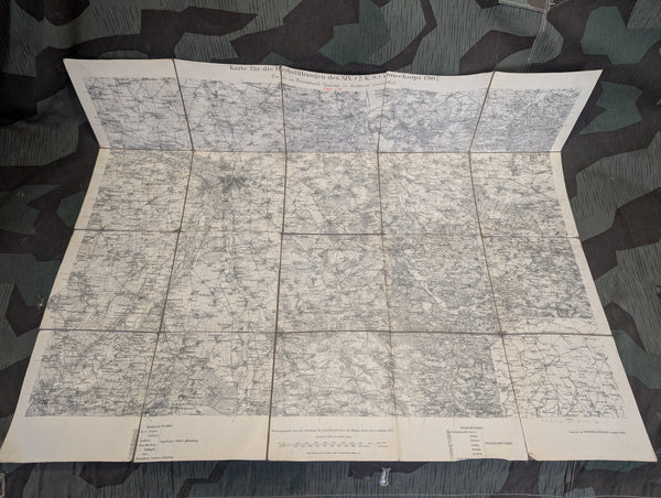 XIX 2 K.S. Armeekorps 1907 Fall Training Map Leipzig
