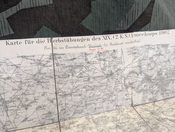XIX 2 K.S. Armeekorps 1907 Fall Training Map Leipzig
