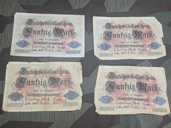 1914 50 Mark Darlehenskassenschein Reichschuldenwervaltung
