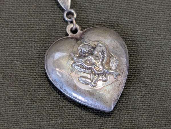 Army Air Corps Puffy Heart Sweetheart Pin Sterling