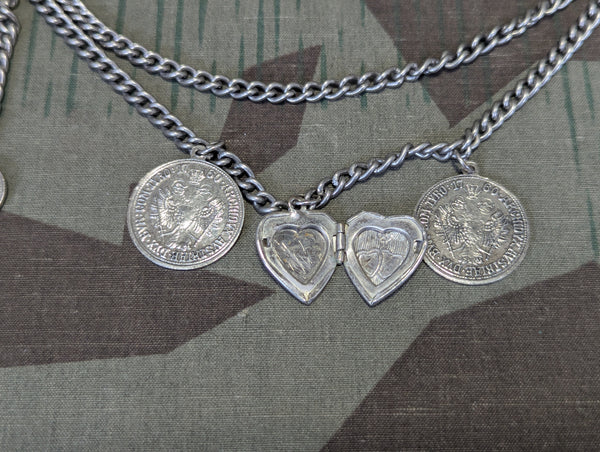 Charivari Dirndl Tracht Button Chain with Locket