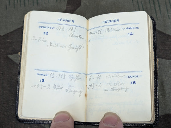 1943 French Calendar Diary from a German Soldier