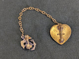 Always in my Heart USMC Sweetheart Chain Pin Sterling NOS
