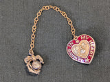 Always in my Heart USMC Sweetheart Chain Pin Sterling NOS