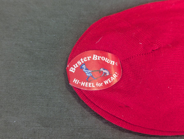 Red Bobby Socks with Original Label NOS (Fits Shoe Size 6.5-7)