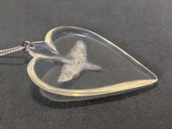 Army Air Corps Lucite Heart Necklace