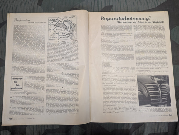 Kraftfahrzeug Handwerk Heft 38 - 21. September 1940 Krafthand