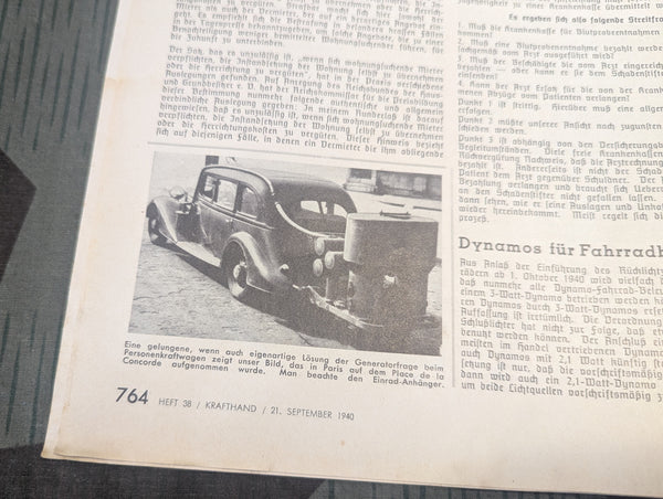 Kraftfahrzeug Handwerk Heft 38 - 21. September 1940 Krafthand