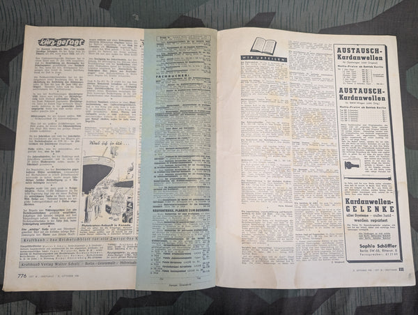 Kraftfahrzeug Handwerk Heft 38 - 21. September 1940 Krafthand
