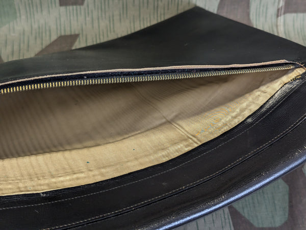 German Black Leather Folio Zipp