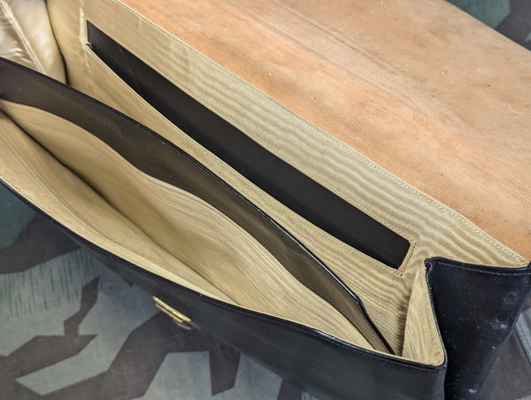 German Black Leather Folio Zipp