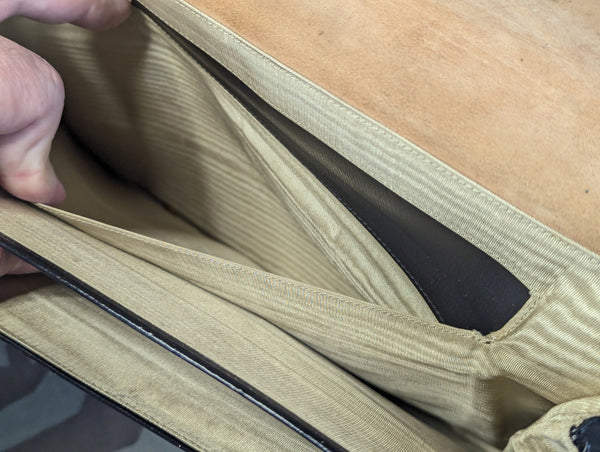 German Black Leather Folio Zipp
