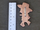 Wood Cowboy Novelty Pin