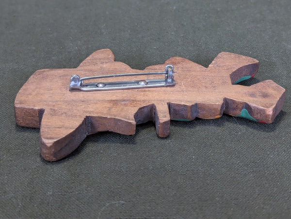 Wood Cowboy Novelty Pin