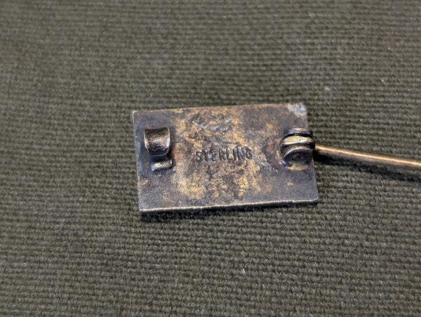 Enamel Gold Star Flag Pin Sterling KIA