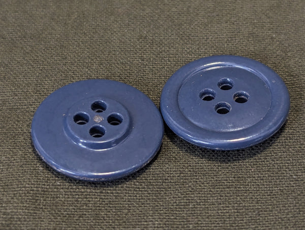 Blue/Gray Buttons (Lot of 10) ~7/8" (21mm)