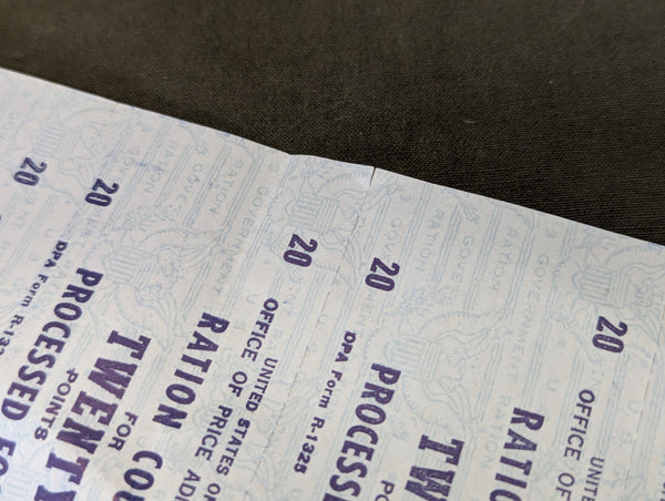 Ration Coupon Full Sheet 20 Points Processed Foods