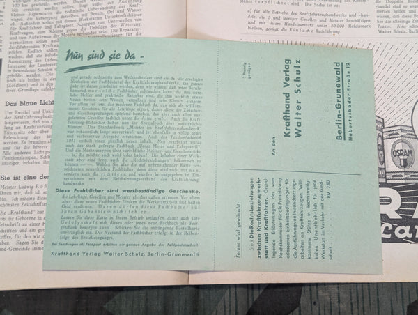 Kraftfahrzeug Handwerk Heft 49 - 7. Dezember 1940 Krafthand