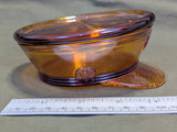 Glass Army Hat Candy Dish with Lid