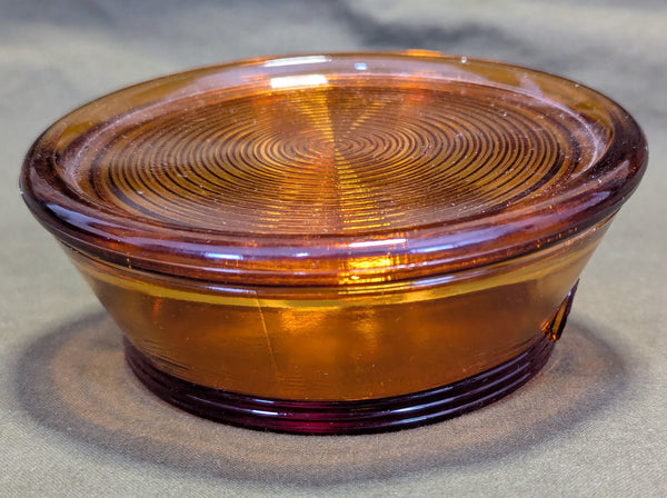 Glass Army Hat Candy Dish with Lid