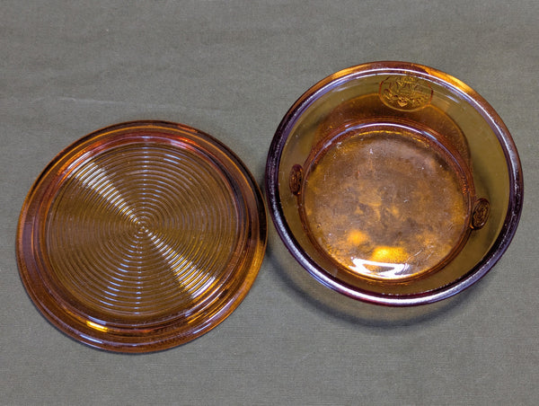 Glass Army Hat Candy Dish with Lid