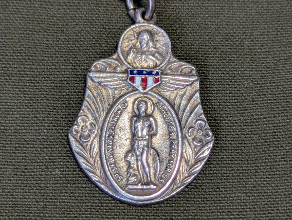 St Sebastian Patron of Soldiers Sweetheart Brooch Sterling