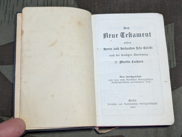 1931 Das Neue Testament und Psalmen (1936 Inscription)