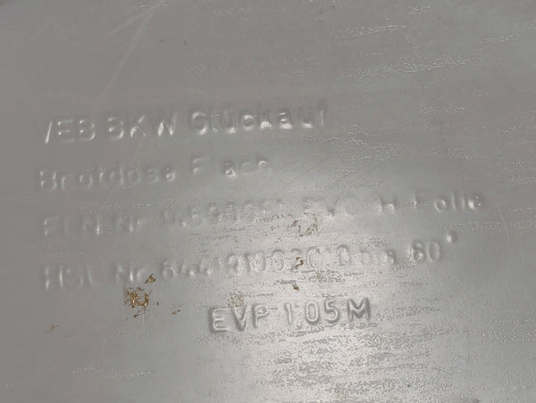 East German White Bread Container Glück Auf