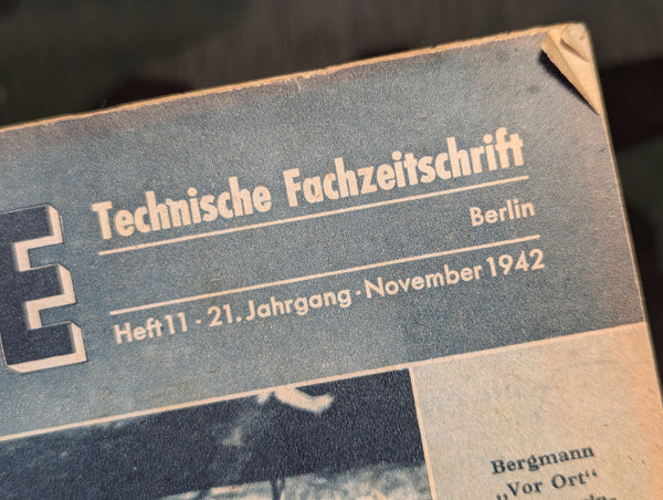 Energie Technical Profession Magazine Heft 11 November 1942