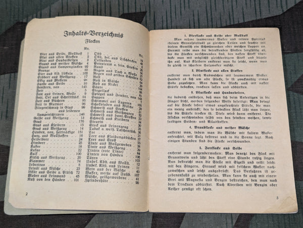 Hausfrau Ratgeber Stain Removal Tips Booklet
